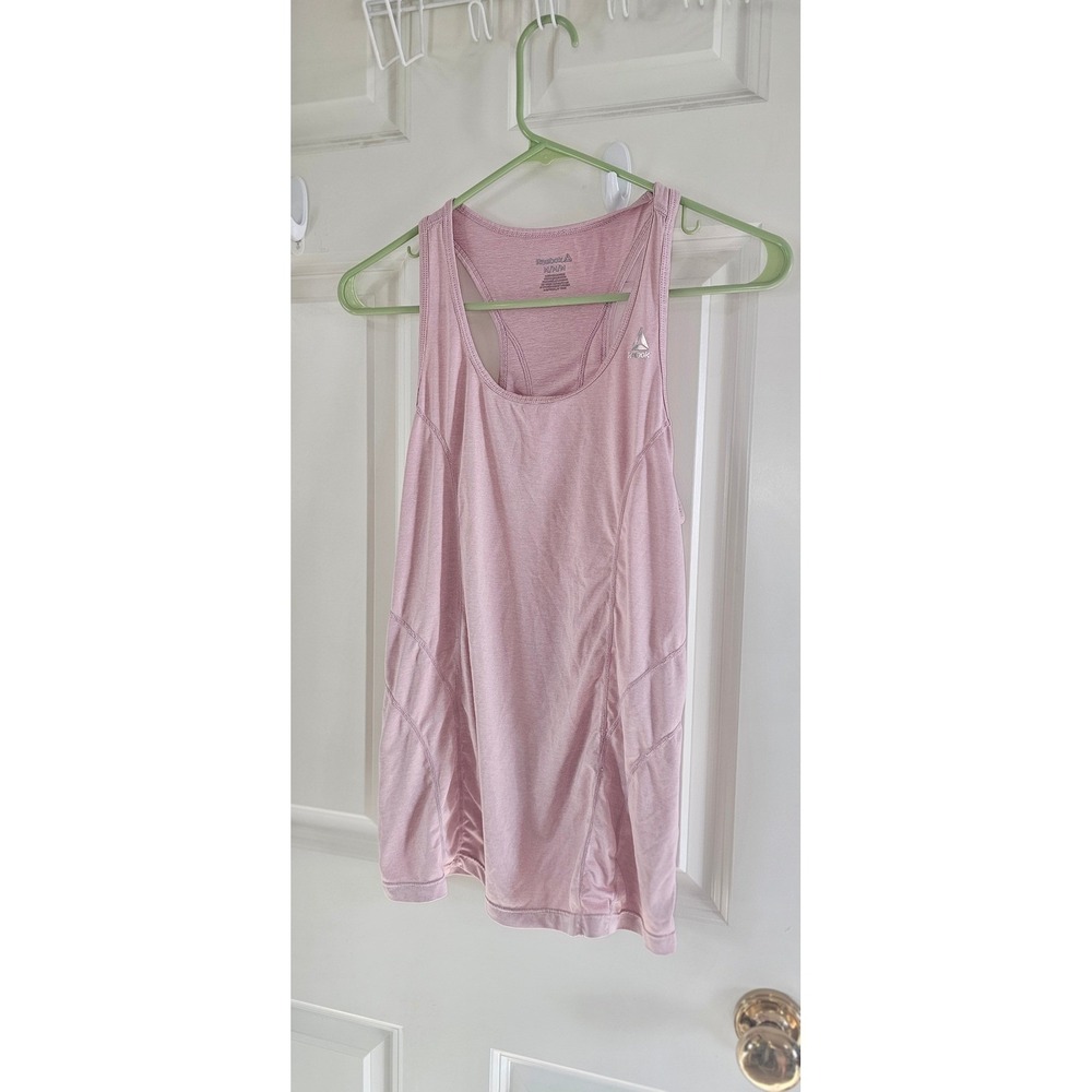 Reebok Womens Racerback Workout‎ Tank Top Heather Pink Size Medium Activewear